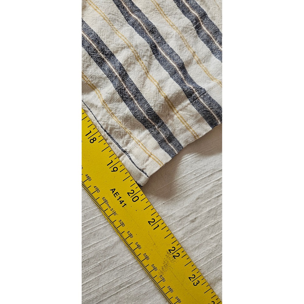 Cato Womens Striped Wide Leg Crop Pants Blue Yellow Elastic Waist Size M - Picture 3 of 8